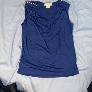 Michael Kors Royal Blue top PS small silver chain accents